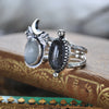 Size 5, Moon&Star, Moonstone and Tourmalinated Quartz
