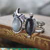 Size 5, Moon&Star, Moonstone and Tourmalinated Quartz