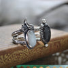 Size 5, Moon&Star, Moonstone and Tourmalinated Quartz