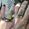 Custom Order!! DENDRITIC QUARTZ, Divination Ring, Sterling and Fine Silver and Brass