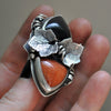 Size 7, Pumpkin Patch, Halloween Ring, Sterling and Fine Silver