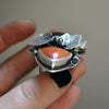 Size 7, Pumpkin Patch, Halloween Ring, Sterling and Fine Silver