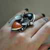 Size 7, Pumpkin Patch, Halloween Ring, Sterling and Fine Silver