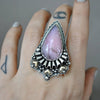 Size 8, Cupid's Crown ring, Peruvian Pink Opal