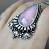 Size 8, Cupid's Crown ring, Peruvian Pink Opal