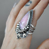 Size 8, Cupid's Crown ring, Peruvian Pink Opal