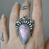 Size 8, Cupid's Crown ring, Peruvian Pink Opal