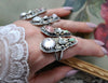 Size 9, Forget Me Not, Ring, Rose Quartz and Opal