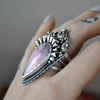 Size 8, Cupid's Crown ring, Peruvian Pink Opal