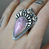 Size 8, Cupid's Crown ring, Peruvian Pink Opal