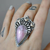 Size 8, Cupid's Crown ring, Peruvian Pink Opal