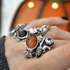 Size 9.5-9.75, Pumpkin Season! Ring Orange Garnet, Sterling Silver