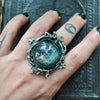 Size 6.75-7, Holy Sod, Superstions & Lore, Moss Agate over Labradorite