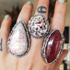 Size 9 - Tanzurine Rose Jam, Sterling and Fine Silver Ring