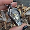 Thread to the Underworld! Pyrite, Garnet, Diamond, Sapphire Coffin
