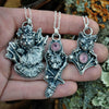 Pendant, Witch Familiar, "Witch Eye" Pink Tourmaline