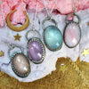 SALE! Dream Amulet, Moonstone, Sterling and Fine Silver
