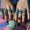 SIZE 7.5, Color-Of-The-Clouds, Dreamscape, Moonstone/Tourmaline/Pink Opal