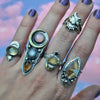 Size 6, Moon&Star ring, Green Moonstone!