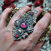 Size 6.5, Oceans of Time.. Ruby and Garnets