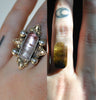 Custom Order!! TOURMALINE, Holy Crest Ring, Sterling and Fine Silver and Brass