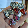 For the Dead Travel Fast, Earrings, Dracula, Garnet