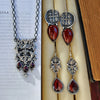 For the Dead Travel Fast, Earrings, Dracula, Garnet